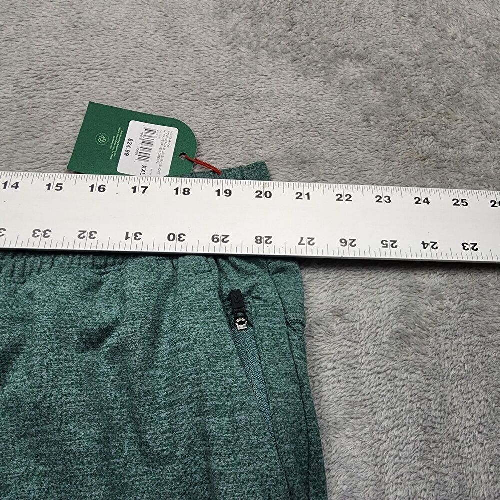 Right Of Way Mens XXL Adam Leisure Shorts Green NWT Zip Pockets Drawstring - Picture 9 of 11
